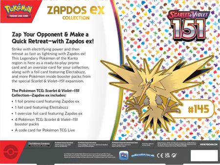 Trading Card Games Scarlet & Violet 3.5 151 Collection Zapdos Ex - 4  Tgc Scarlet & Violet—151 Booster Packs